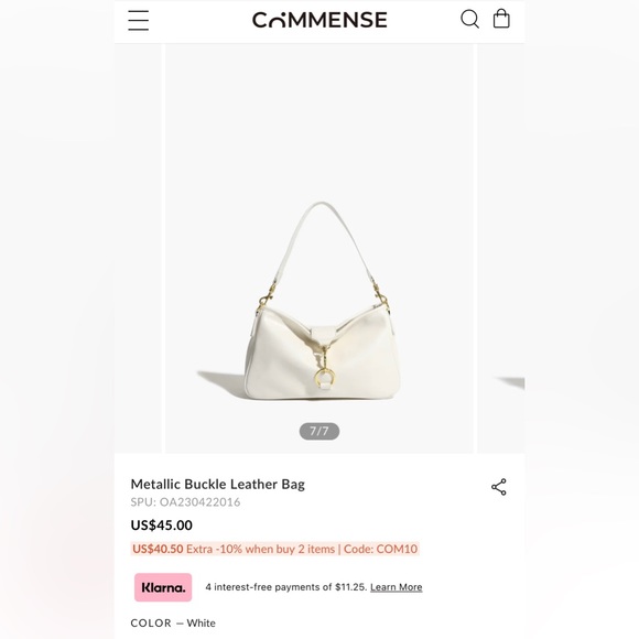 Spacious cream and gold purse with detachable strap. Never used! - Picture 2 of 5